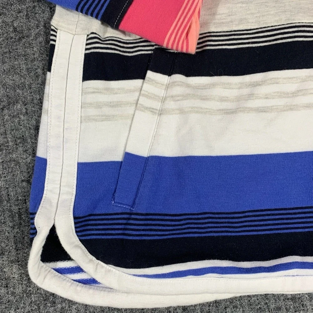 T by Talbots Sweater Womens P Small White‎ Colorful Cowl Neck Sweatshirt Coastal